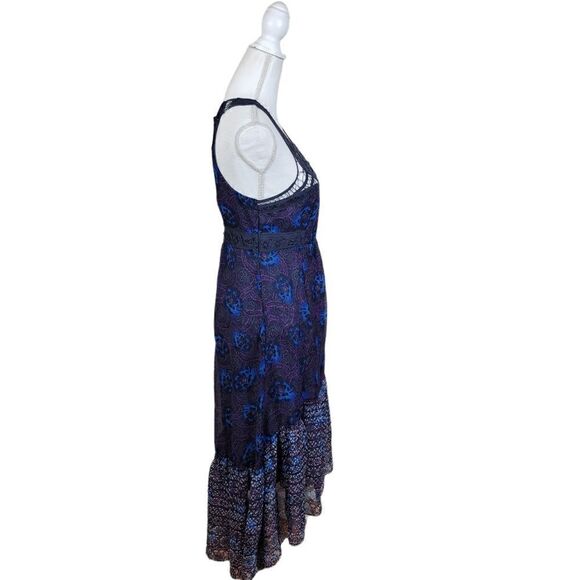 Free People Sleeveless Floral Dress. Blue 4#026 - Picture 6 of 12